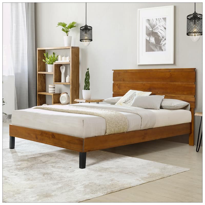 Mid-Century Modern Wood Bed