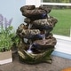 preview thumbnail 1 of 9, Sunnydaze 5 Step Rock Falls Tabletop Indoor Fountain with LED Lights - 14-Inch - 14-In