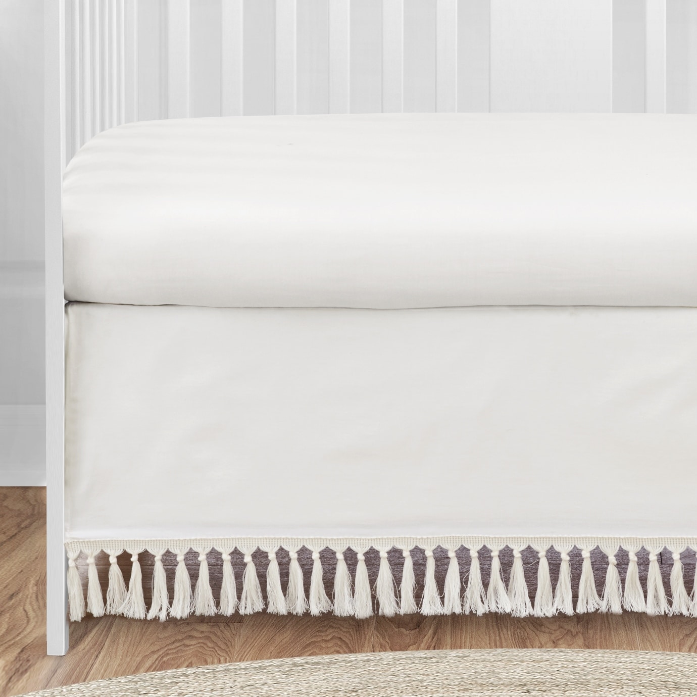 fringe crib skirt