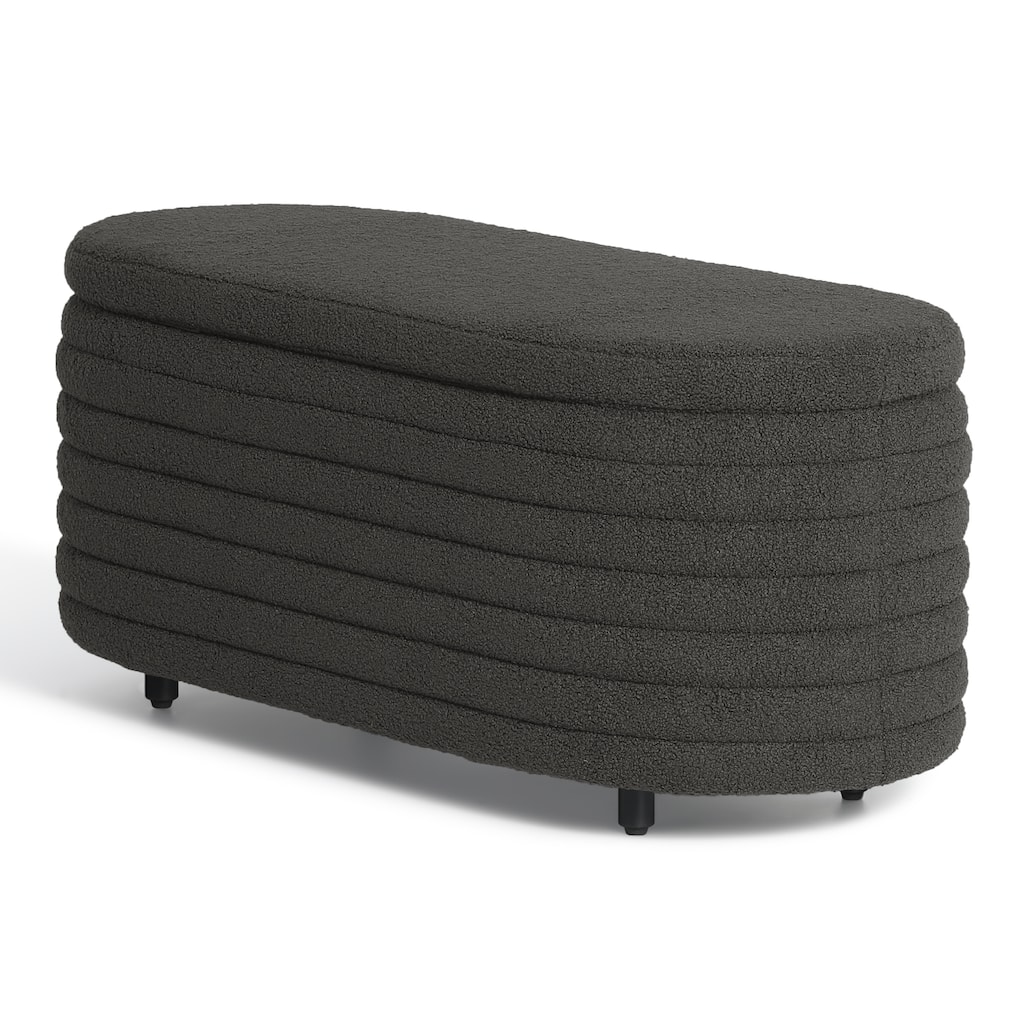 Bayville Sherpa Polyester Flip Top Storage Ottoman - 42"