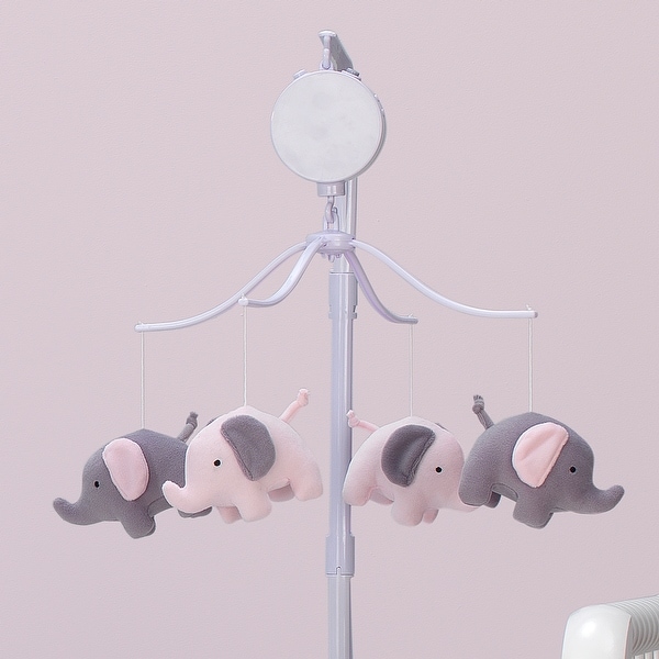 pink elephant cot mobile