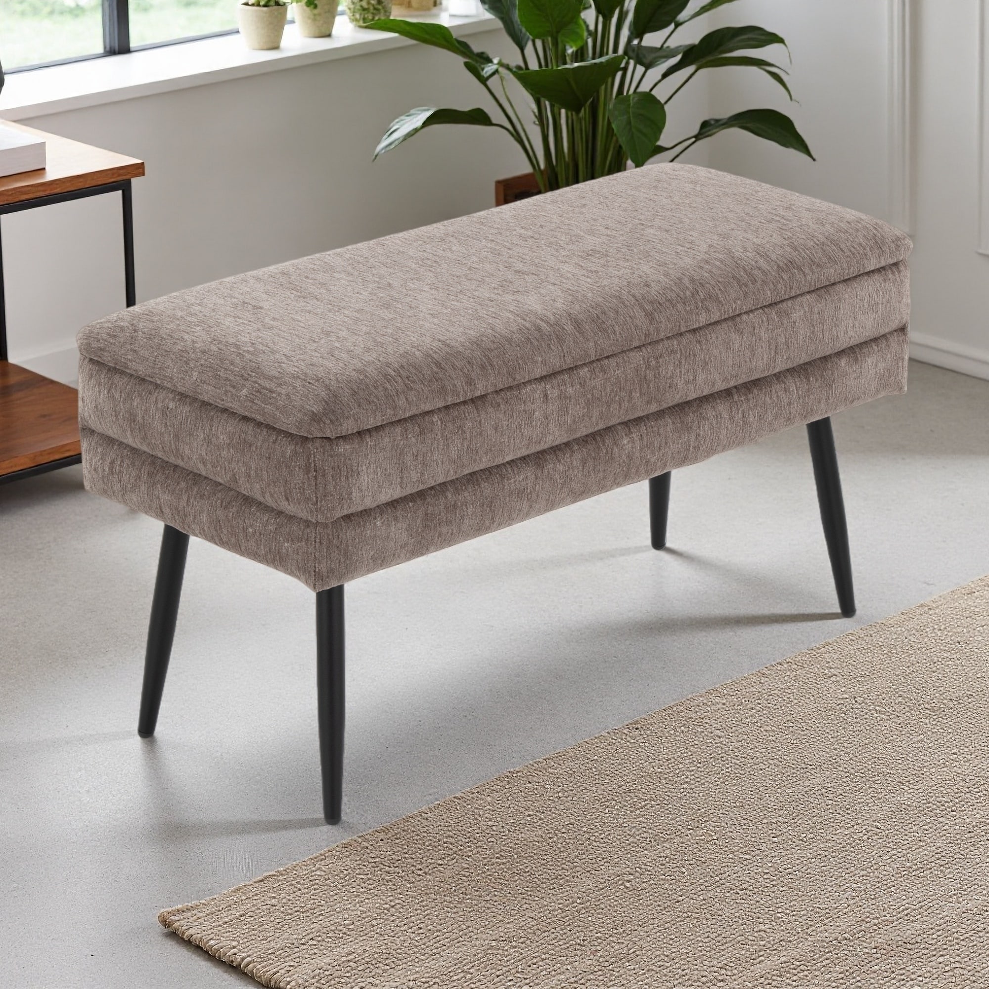 30.75"L Neapolitan Fabric Storage Bench