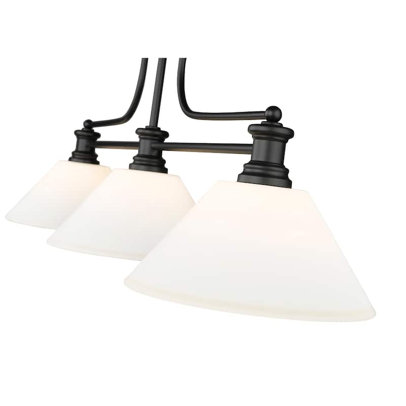 Z-Lite 725-3-AMO14 Melange 3 Light 52" Wide Linear Pendant with Shades