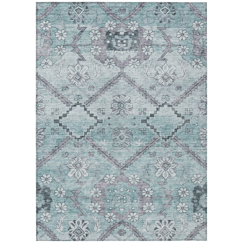 HomeRoots Floral Transitional Rectangle Outdoor Rug