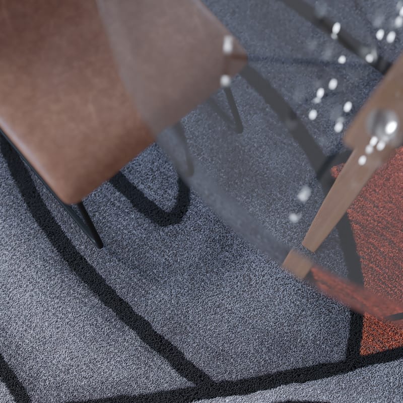 Modern Olefin Accent Area Rug - Abstract Pattern