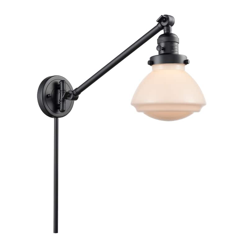 Innovations Lighting Olean 22" Tall Bathroom Sconce - Matte Black / Matte White