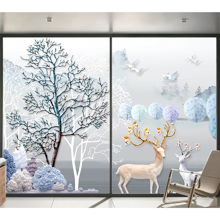 Shop Chezmax Decorative Privacy Window Film No Glue Frosted Glass