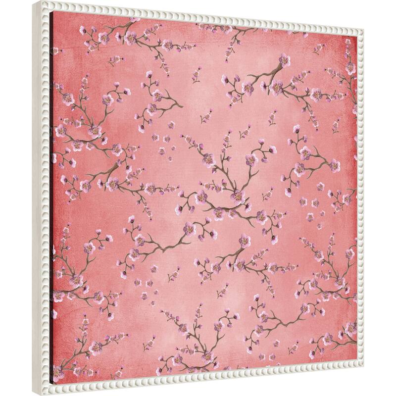 Sakura Love Coral by Monika Strigel Framed Canvas Wall Art Print