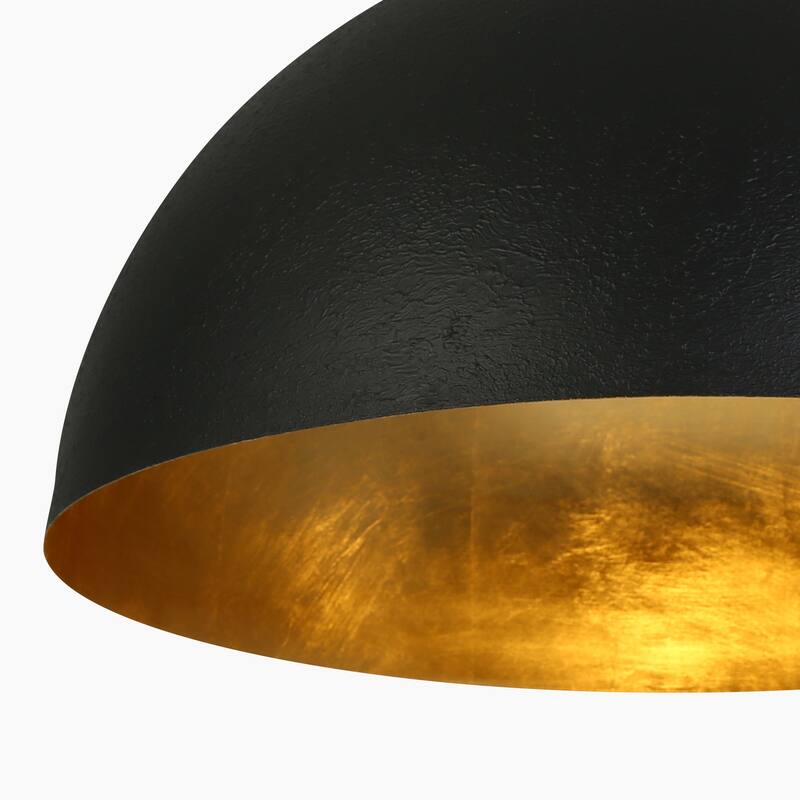 Modern Classic 1-Light Black Gold Pendant Light Fixture for Kitchen Dining Room - 17.7 " × 10.6 "