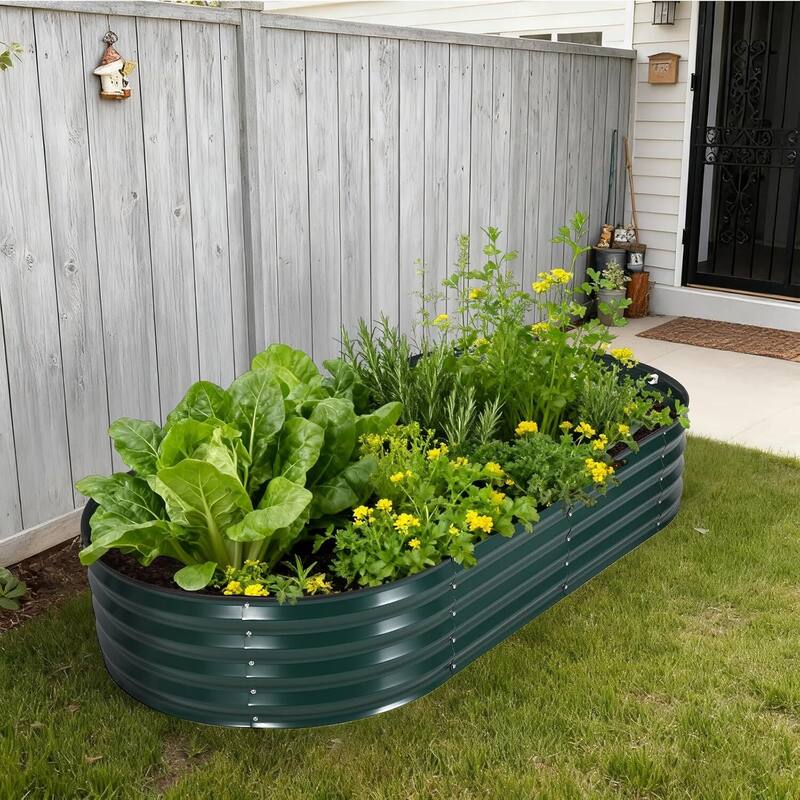6x3x1 ft Galvanized Raised Garden Bed, Steel Planter Boxes with Zippered Screen Cover
