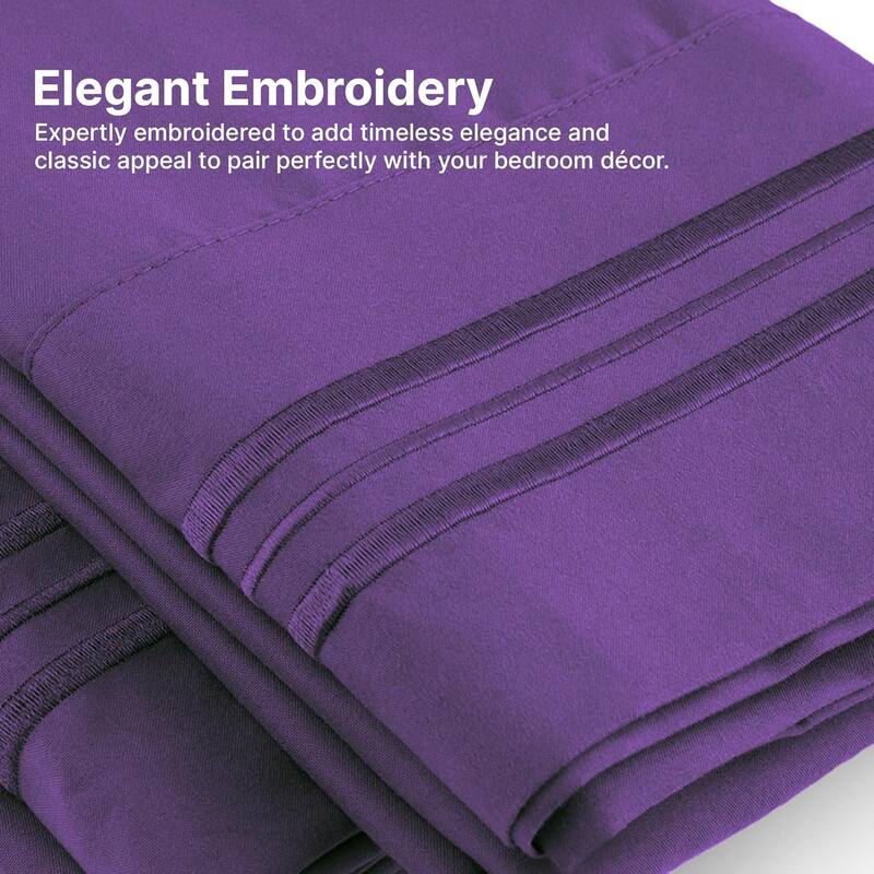 CGK Linens 6 Piece Extra Deep Pocket Microfiber Hotel Luxury Bed Sheets Set