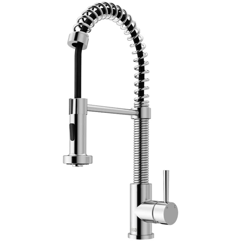 VIGO Edison 19" H Single Handle Pull-Down Sprayer Kitchen Faucet - Without Extras - Chrome