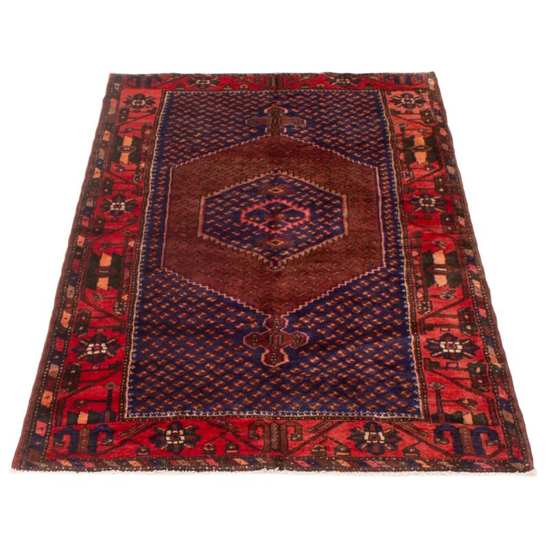 ECARPETGALLERY Hand-knotted Andelz Navy Wool Rug - 4'4 x 7'3