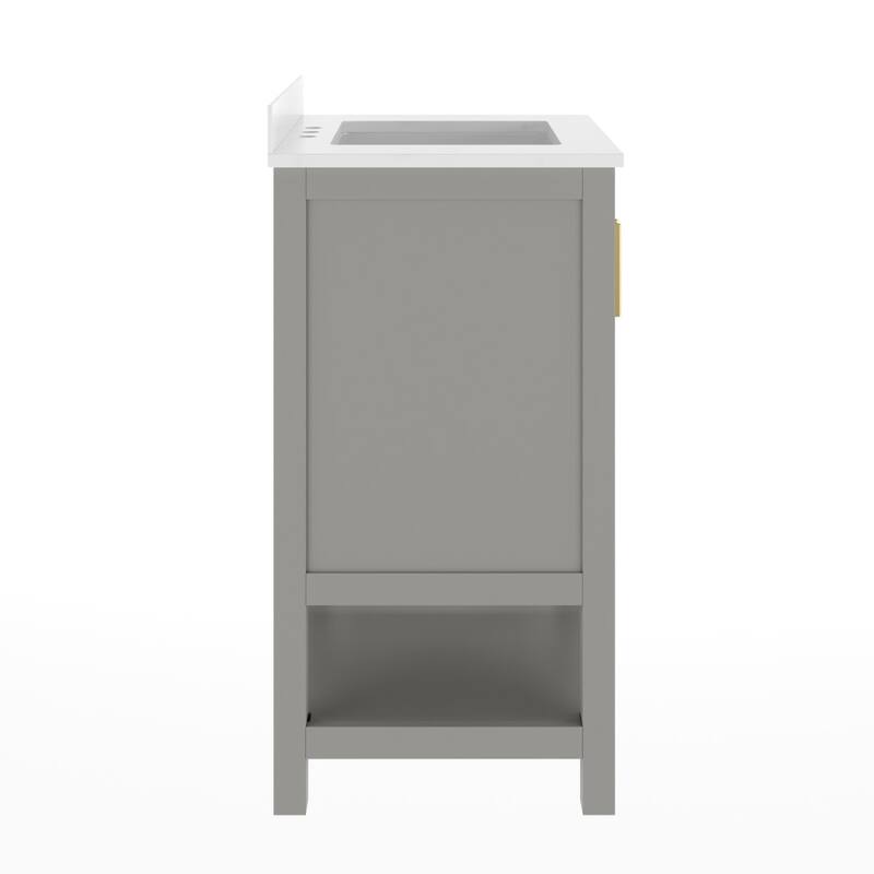 Bathroom Vanity with Undermount Sink and Open Storage Shelf