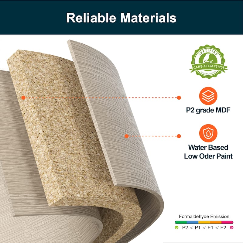 Modern Storage Cabinet with 2 Doors, 3 Drawers & Framed Edge Design - N/A