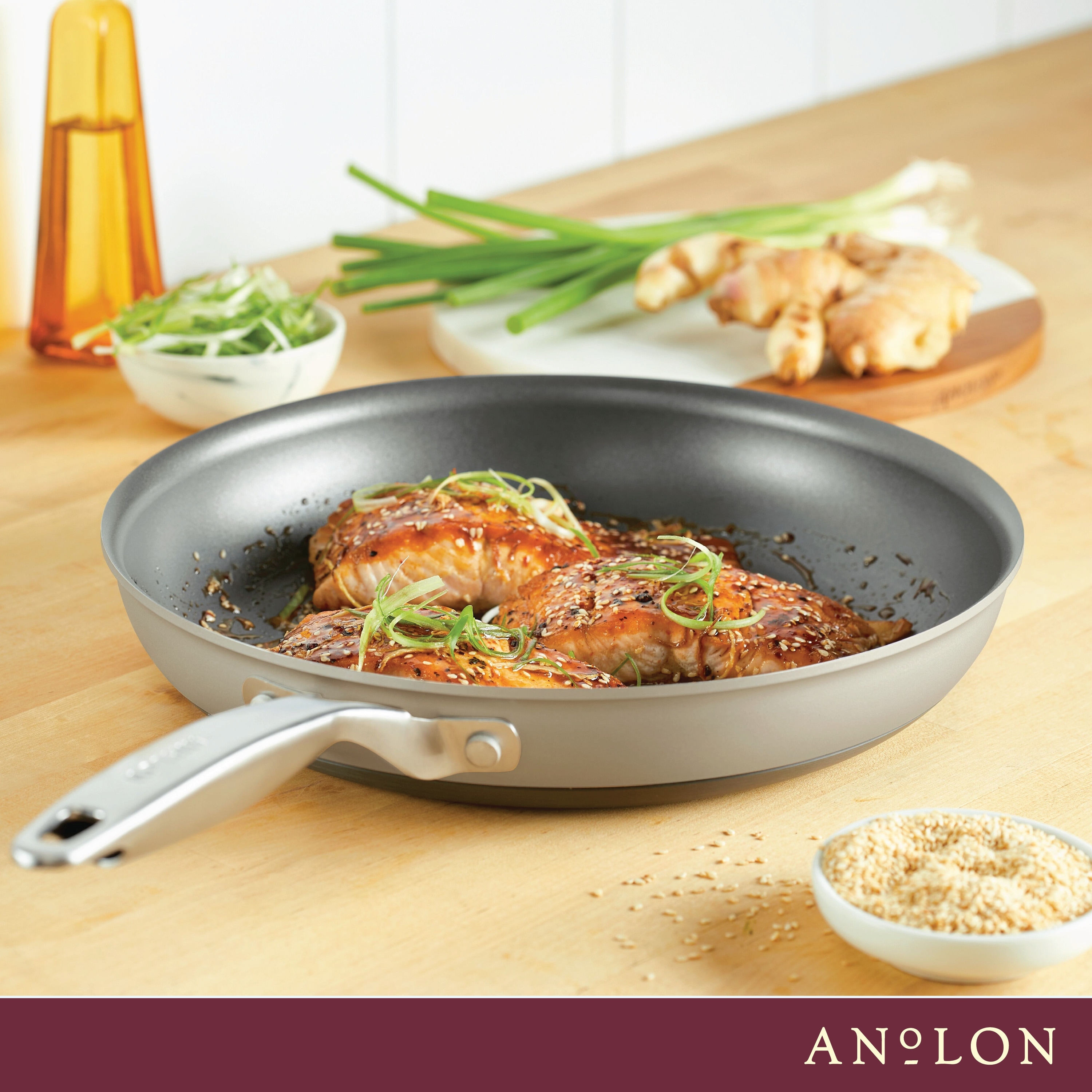 Anolon Achieve 12 Nonstick Hard Anodized Frying Pan Silver