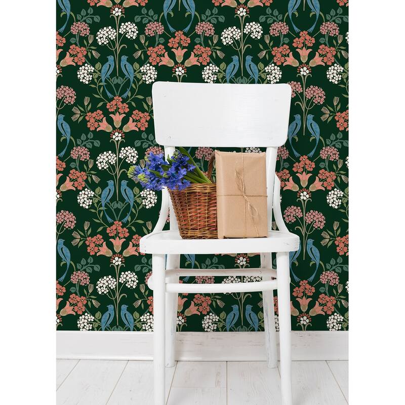 NuWallpaper Green Meadow Song Peel and Stick Wallpaper