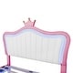 preview thumbnail 10 of 10, Full Size Upholstered Bed Frame with Adjustable Crown Headboard, Modern Princess Bed Featuring LED Lights Controlled by Remote