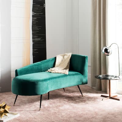 SAFAVIEH Ezra Emerald/Black Settee - 57.5" W x 27" D x 28" H