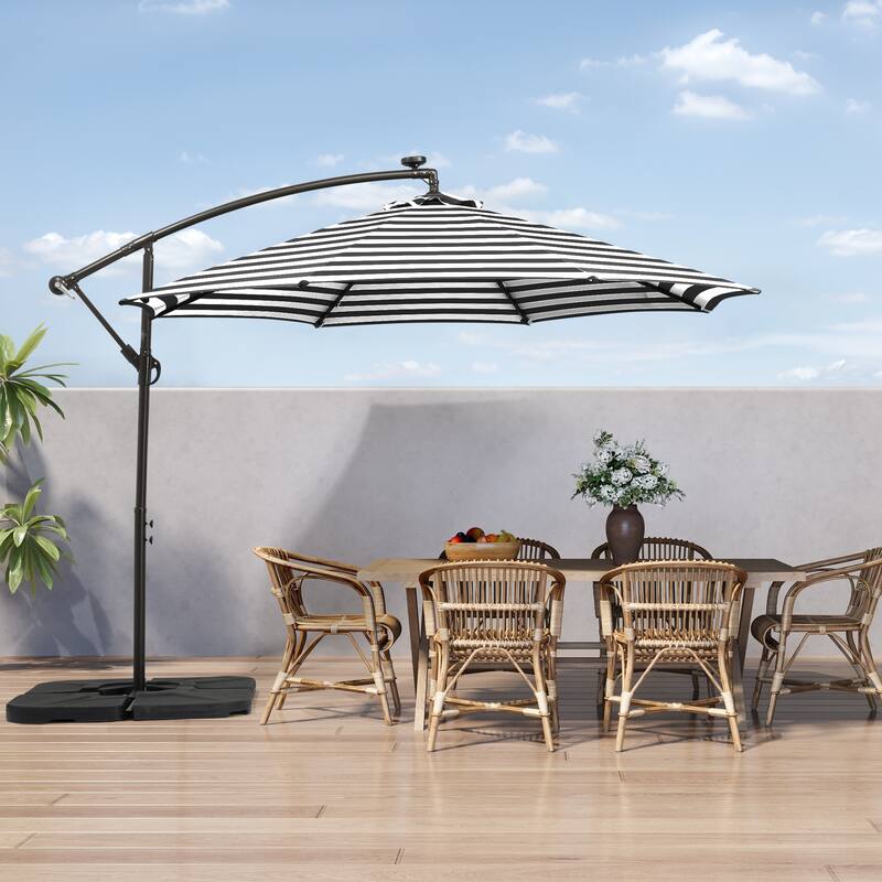 Lucent 10' Cantilever Patio Umbrella with Solar LED Lights