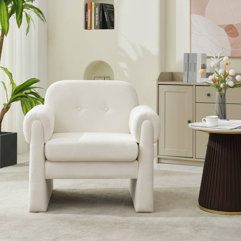 Modern Cloud Velvet Accent Chair with Removable Cushion for Living Room