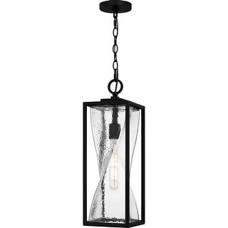 Zarah 1-Light Matte Black Outdoor Hanging Lantern