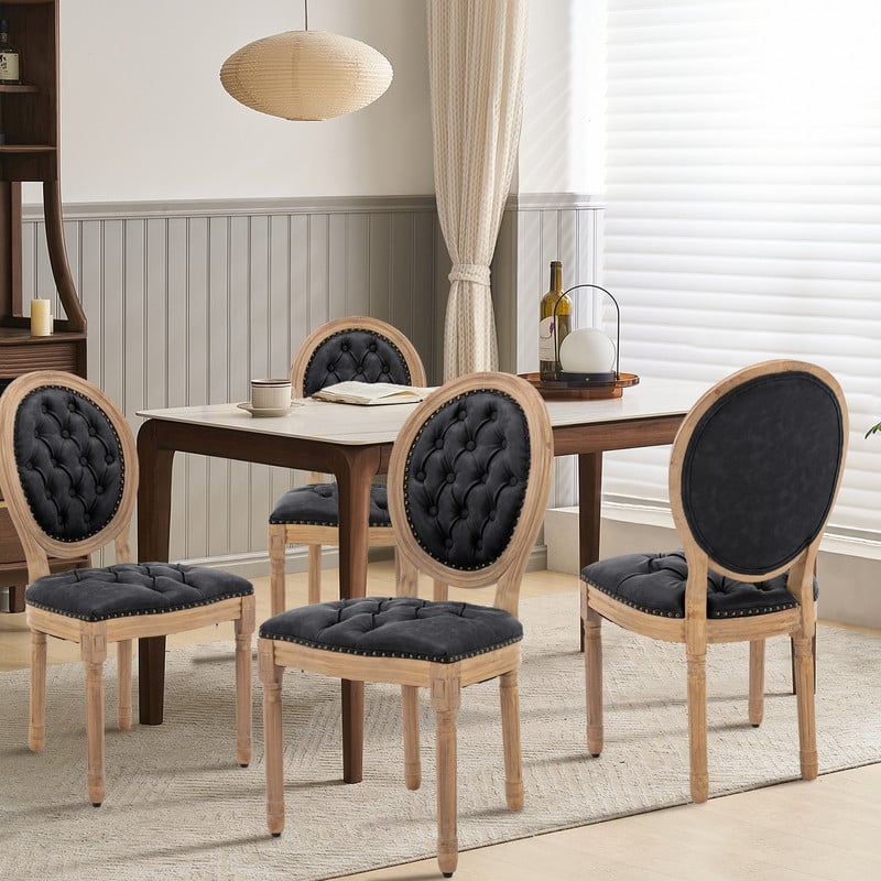 French Dining Chair with Nailhead Trim Set of 4