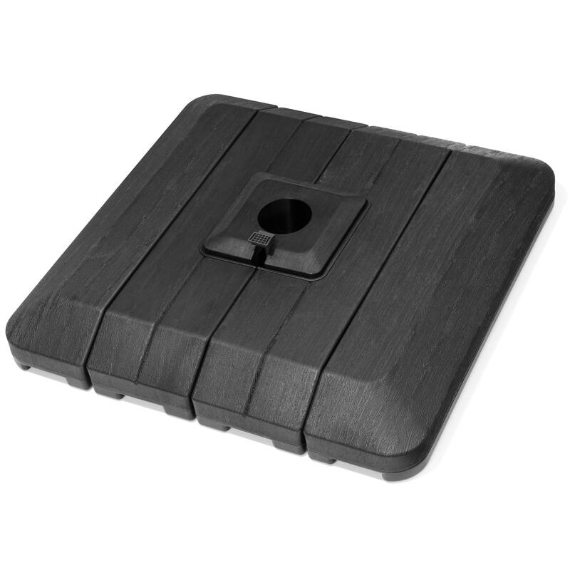 9 x11 FT Cantilever Patio Umbrella with Weighted Base, Double Canopy & LED Lights