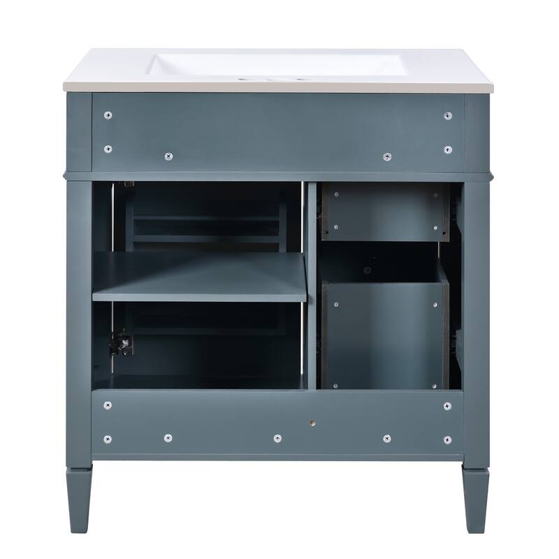 30" Bathroom Vanity with Ceramic Sink