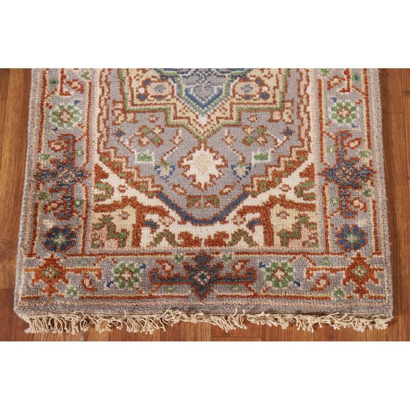 Geometric Gray Heriz Serapi Oriental Area Rug Handmade Wool Carpet - 2'0"x 3'0"