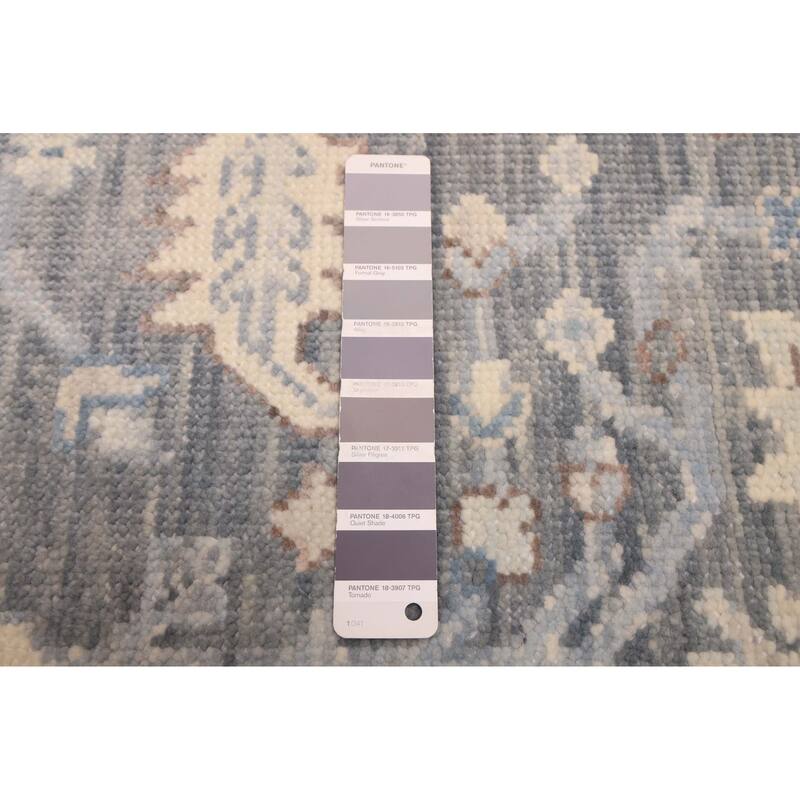 ECARPETGALLERY Hand-knotted Modern Oushak Dark Grey Wool Rug - 8'2 x 10'2