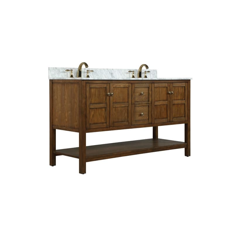 Modern 60" Double Bathroom Vanity Sink - 60"x21.5"x35" - Espresso