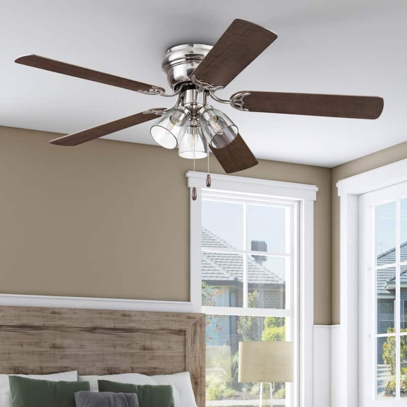 Prominence Home Renton Traditional Farmhouse Indoor Ceiling Fan - 52 - Brushed Nickel