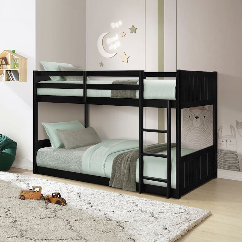 Delphia Low Profile Twin over Twin Bunk Bed - Black