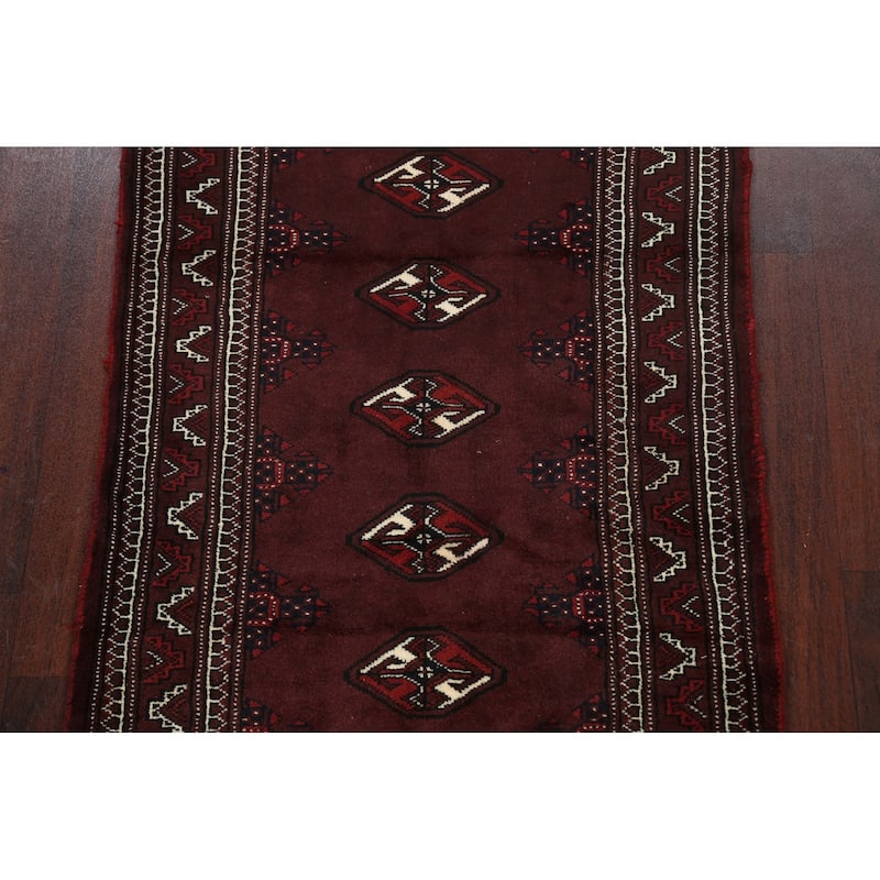 Traditional Geometric Persian Balouch Area Rug Wool Hand-knotted - 2'9" x 3'10"