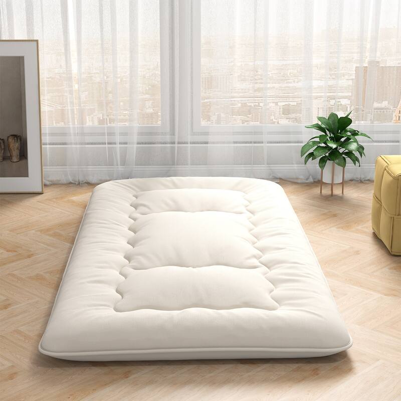 Futon Mattress Floor Sleeping Pad with Washable Cover