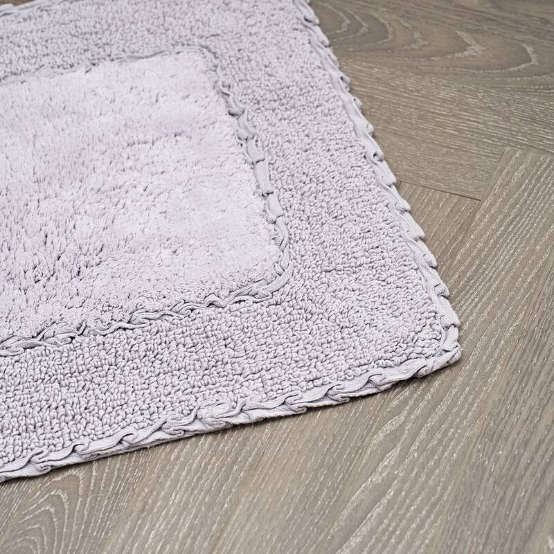 Laura Ashley Ruffle Border Pure Cotton Bath Rugs