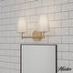 preview thumbnail 1 of 11, Hunter Nolita Vanity Wall Light - Bathroom - Contemporary, Transitional - White Glass Shades - Damp Rated! 16" 2 Light - Alturas Gold