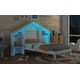 preview thumbnail 8 of 9, Twin Platform Bed with House-Shaped Storage Headboard&Built-in LED, Wood Bed Frame for Boys Girls, No Box Spring Required, White