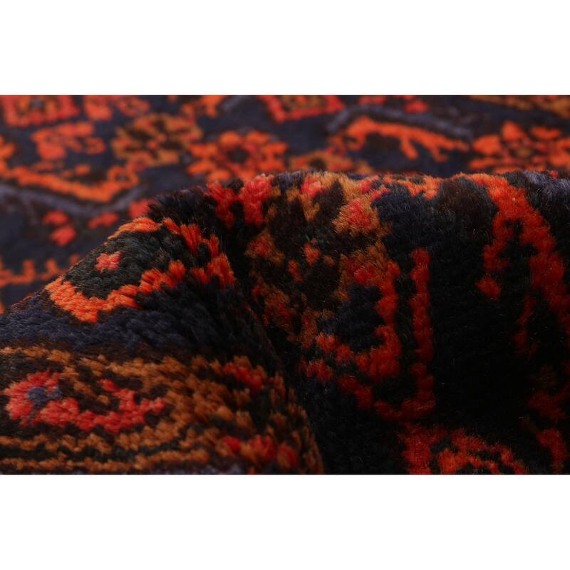 ECARPETGALLERY Hand-knotted Andelz Navy, Red Wool Rug - 3'8 x 14'4