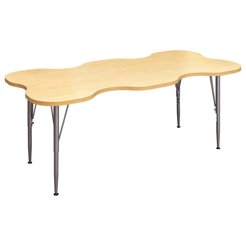 Tot Mate 60" W x 30" D My Place Rectangular Kids Table, Height 14" to 23", Ready-To-Assemble - Maple