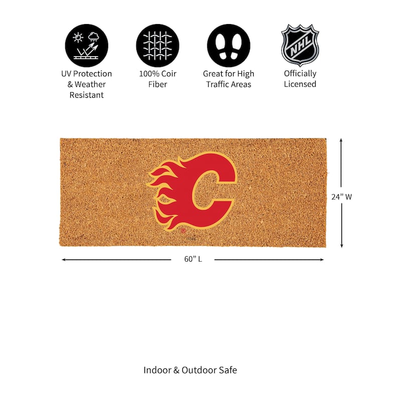 Calgary Flames Full Color Indoor/Outdoor Coir Mat