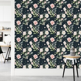 Dark Wallpaper with Roses Peel and Stick and Prepasted - Bed Bath ...