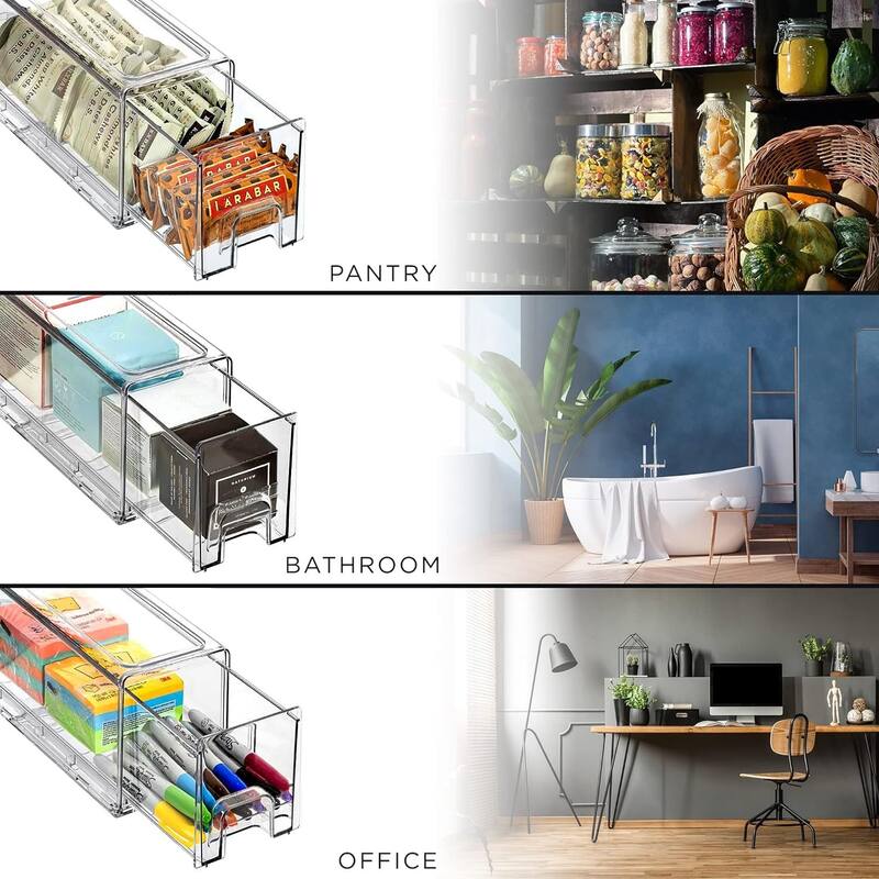 Sorbus Fridge Drawers - Clear Stackable Pull Out Refrigerator Organizer Bins - Food Storage Containers (Small)