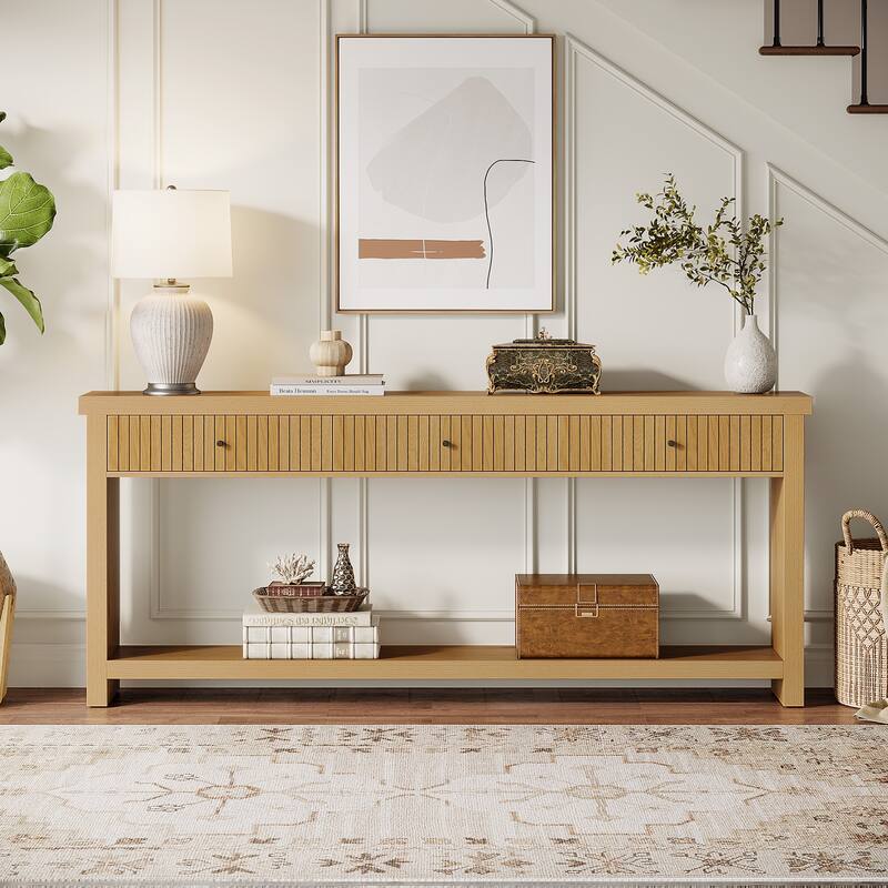 70.9" Extra Long Console Table with Drawers & Storage, Entryway Sofa Couch Foyer Accent Table for Living Room Hallway Entrance