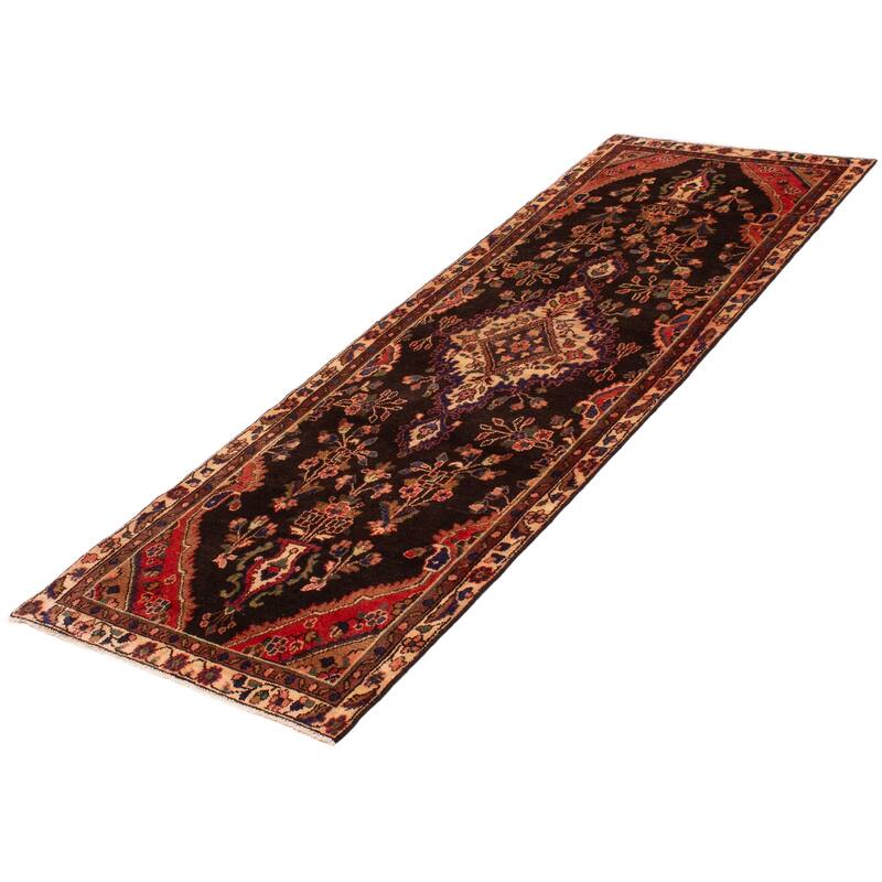 ECARPETGALLERY Hand-knotted Andelz Black Wool Rug - 3'7 x 10'6