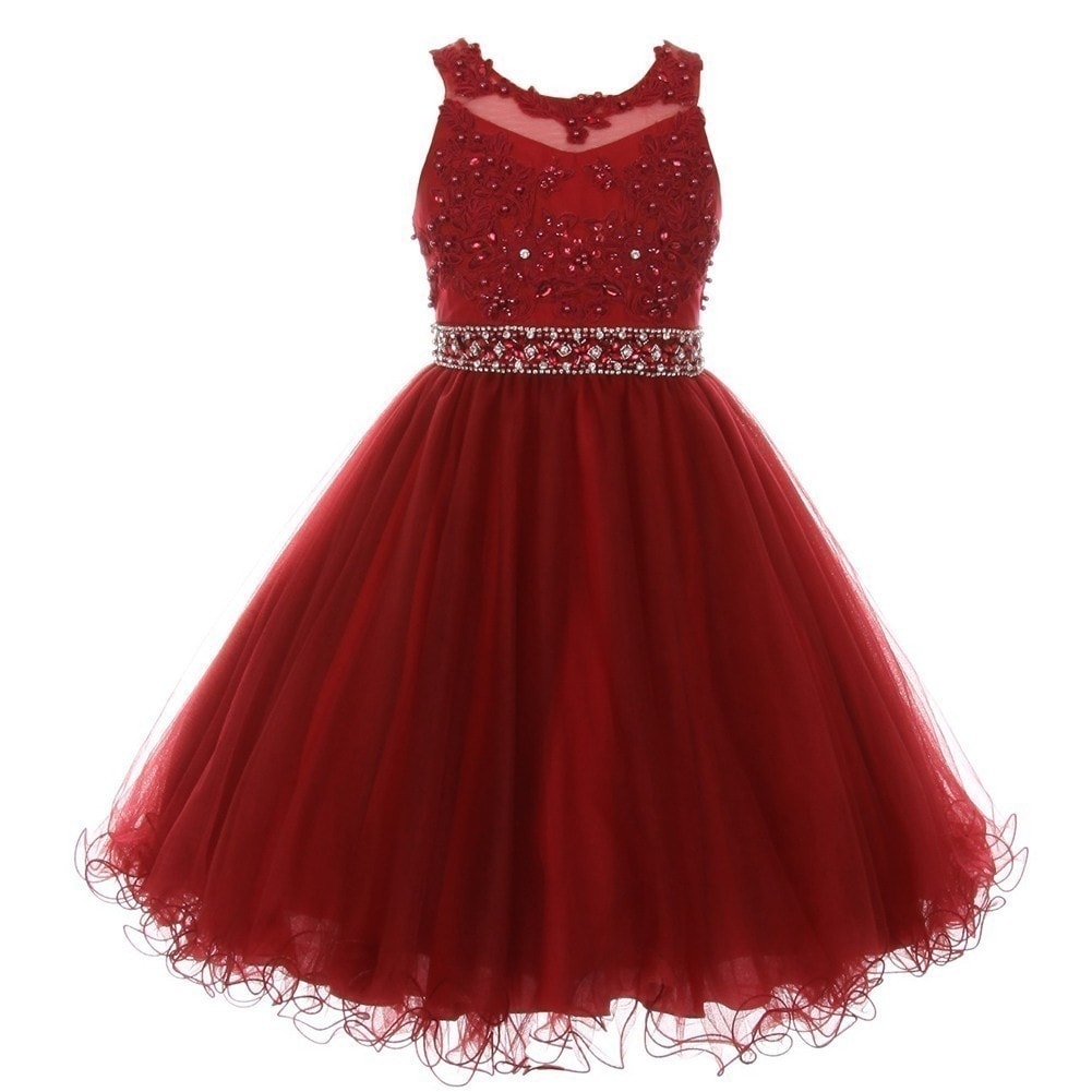 maroon gown for flower girl