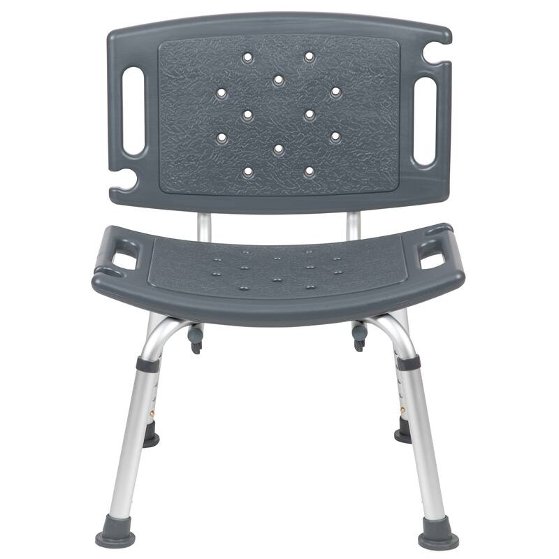 Tool-Free 300 Lb. Capacity, Adjustable Teal Bath & Shower Chair with Large Back