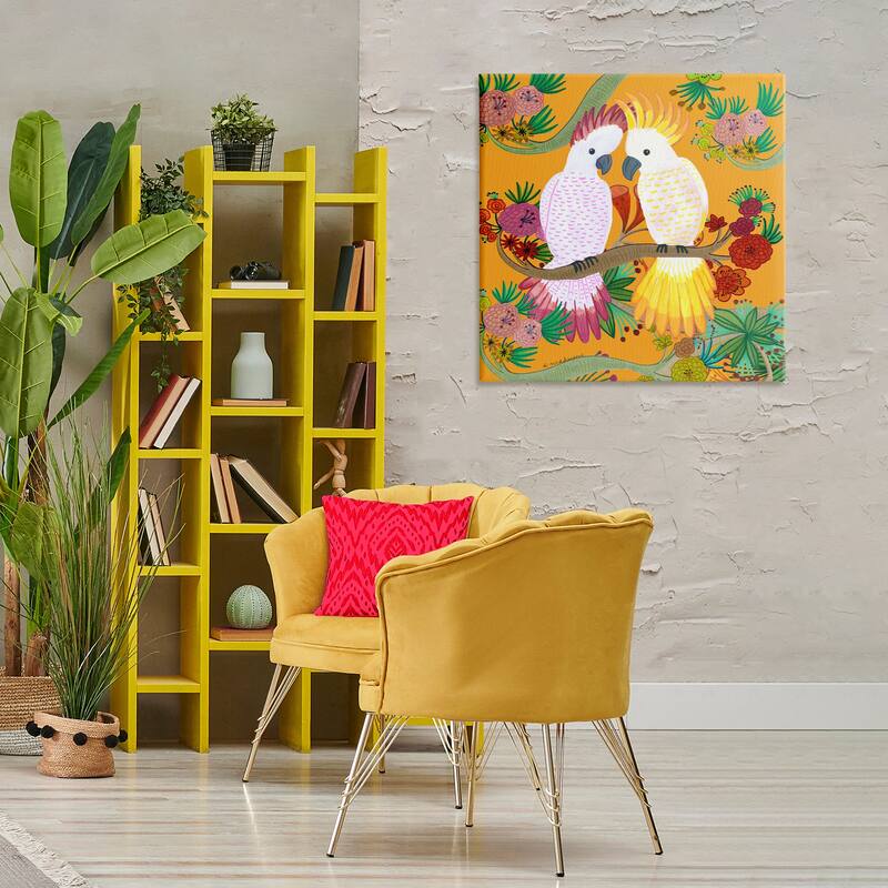Stupell Bright Cockatoos & Foliage Canvas Wall Art Design By Kay Widdowson