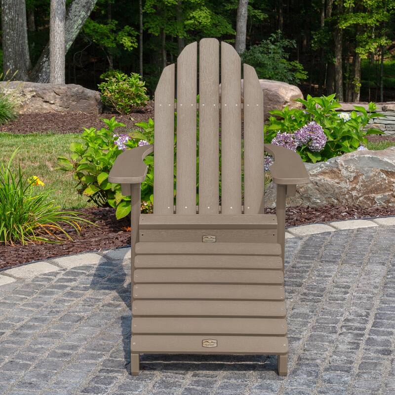 HIGHWOOOD Essential Adirondack Chair with Folding Ottoman